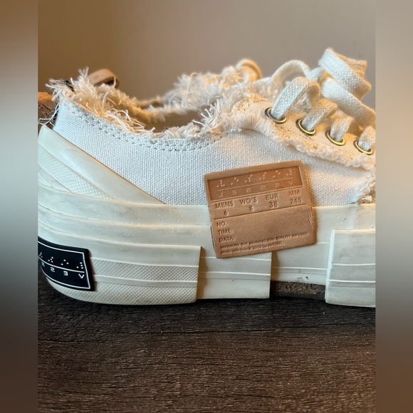 Vessel Frayed White and Cream Casual Sneakers - 6M 8W - Picture 6 of 13